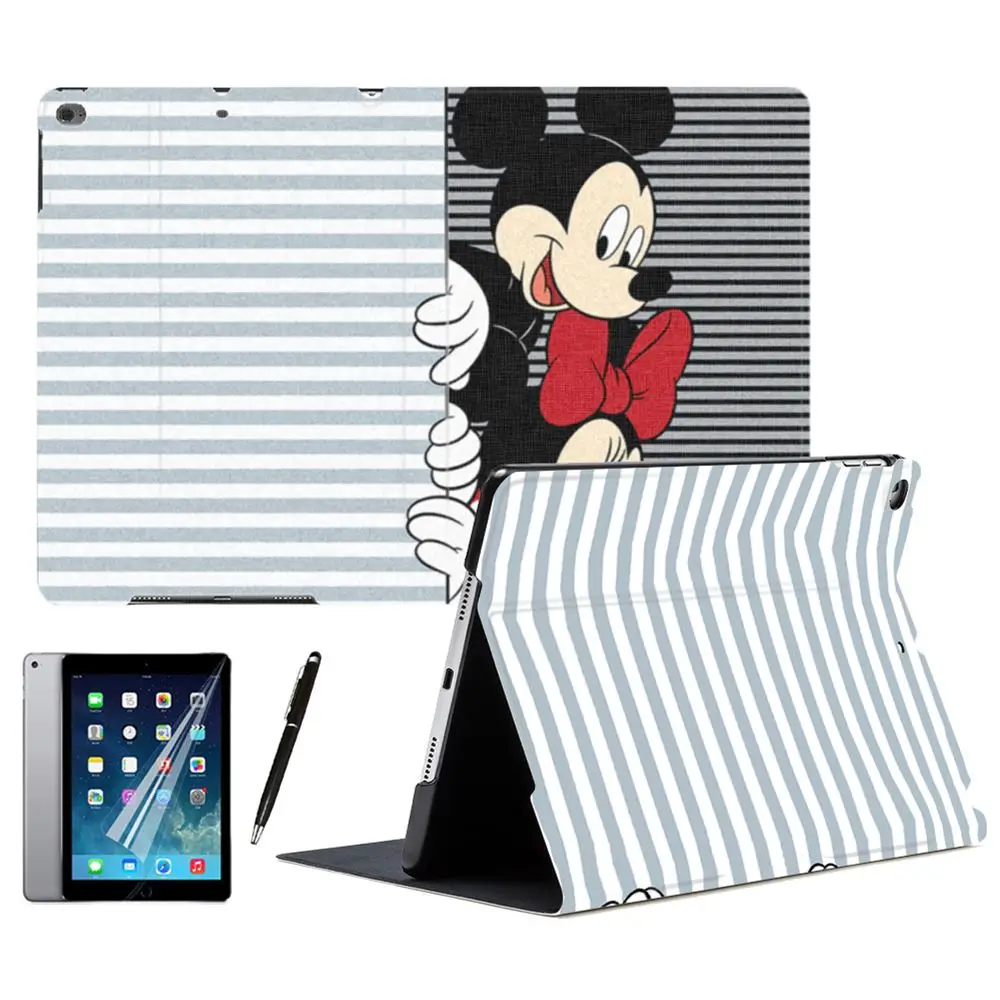 

Cartoon Cute Couple Mickey Minnie Mouse Stand Tablet Smart Case Cover For Apple iPad Air 2 3 9.7" 2017 2018 10.5" PRO Mini 4 5
