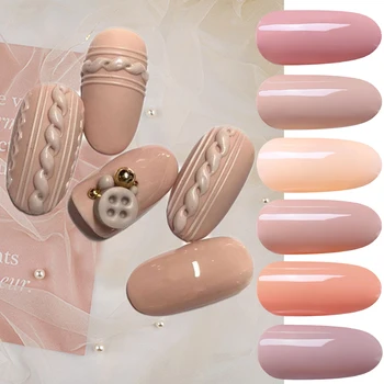 

6ml Nude Pink Series Nail Polish UV Gel Soak Off Sweet Candy LED Varnish Permanent DIY Nail Art Manicure Decoration JIJR01-06