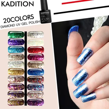 

Diamond Gel Nail Polish Shiny Glitter Varnish Professional 3D Glitter Starlight Nail UV Gel Polish Colors Diamond Nails Art
