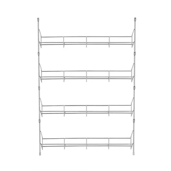

1PC 4 Layers Silver Metal Wall Mount Spice Storage Organizer Pantry Kitchen Standing Rack Shelf Holder