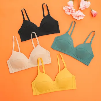 

Wasteheart Women Fashion Black Yellow Blue Bralette Wireless One-Piece Bras Padded Female Active Bra Underwear Cup A B Push Up