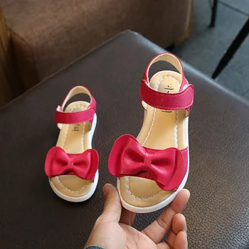 

Toddler Girls Sandals Girls 2020 Solid And Bows Toddler Girl Sandal Cute And Comfortable Kids Sandals Anti-slip Chlidren Sandal