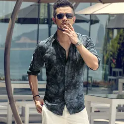 2019 мужская повседневная однотонное с длинным рукавом рубашка Slim Fit Мужская одежда для бизнеса рубашка брендовая мужская одежда мягкая