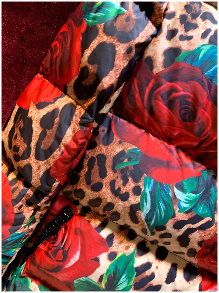 Svoryxiu Подиум высокого класса зима белый утиный пух Длинные пуховики Женская мода леопард розовый принт верхняя одежда пуховик