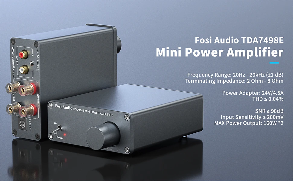 best amplifier Fosi Audio TDA7498E 2 Channel Sound Power Amplifier Audio Receiver Mini HiFi Amp Home Theater Speakers 160W x 2 amplificador bass amplifier