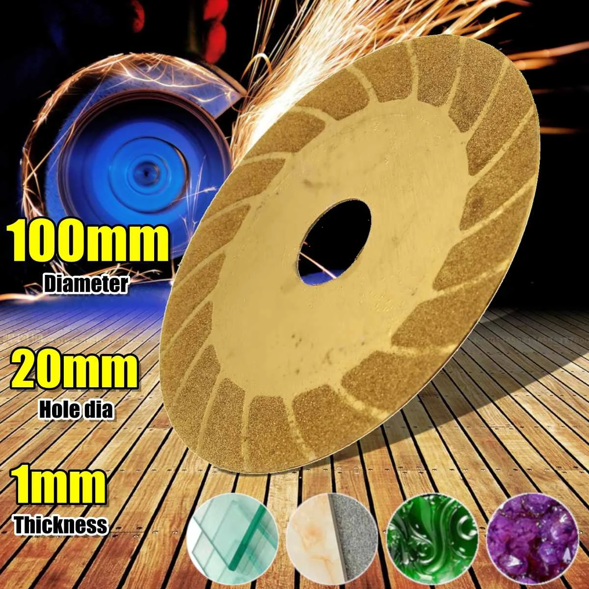 

Doersupp 100x20mm Glass Ceramic Granite Diamond Saw Blade Disc Cutting Wheel For Angle Grinder remel Rotary Tools