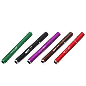 

Smoking Herb Pipe Cigarette Holder Aluminum One Hitter 78MM Metal Tobacco Cigarette Dugout Pipe Accessories Herb Weed