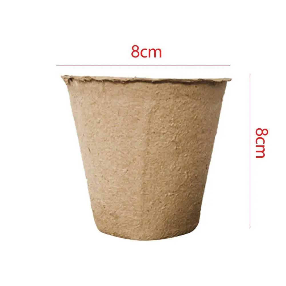 Plant Nursery Cup 8*8cm Gardening Flowerpot Electronic Medicine Paper Tray Pulp Seedling Cup Degradable Disk Gardening Tools
