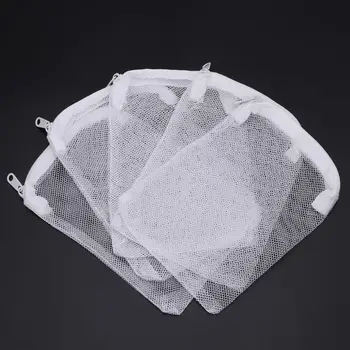 

5 Pcs/Set Aquarium Filter Bag Fish Tank Mesh Bag Zipper Net Pond For Bio Ball Active Carbon Isolation Storage 5 Sizes