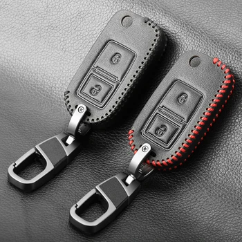

Fashion 2 Buttons Leather Flip Car Key Cover Case For VW Volkswagen Amarok Polo Golf 5 6 7 MK4 Bora Jetta Altea Alhambra