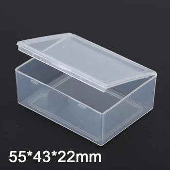 

50pcs/lot Small box rectangular Transparent plastic box Storage Collections Container Box Case for screws coins 5.5*4.3*2.2cm