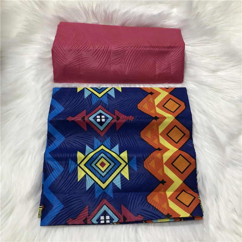 Нигерийский полиэстер воск Анкара Kente Ткань Chitenge Гана воск Африканский Kitenge принты ткань для ткани в 2+ 2 ярдов AW30 - Цвет: 1