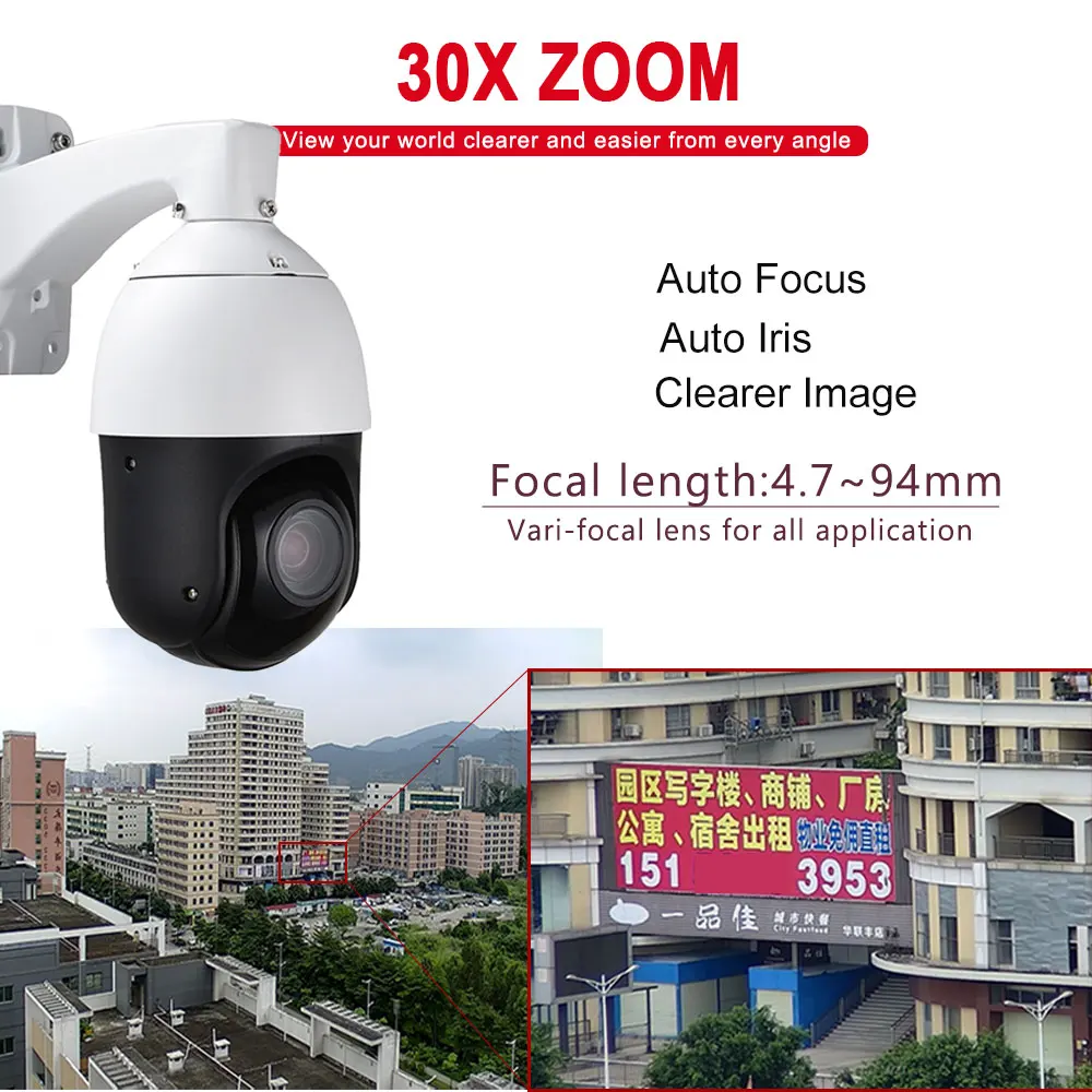 CCTV 1080P 2MP AHD скоростная купольная PTZ камера 30X ZOOM IR 100 м Автофокус IP66 Full HD аналоговый панорамирование/наклон COC RS485 управление