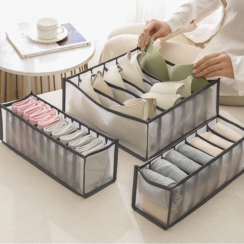 Hot Sale New Underwear Bra Organizer Storage Box 5 Colors Drawer Closet Organizers Boxes For Underwear Scarfs Socks Bra 2