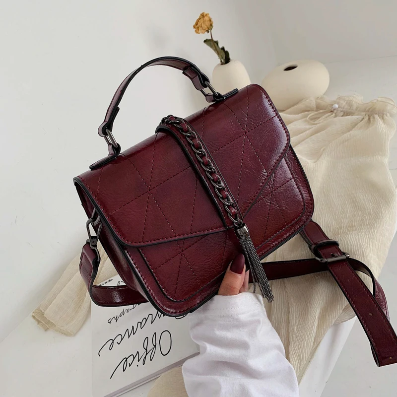 

Retro casual bags female 2019 new winter fashion handbags Shoulder Messenger Spiraea