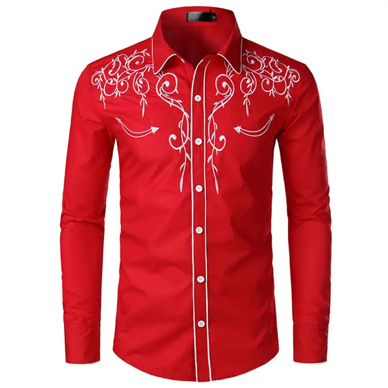 Embroidered Shirt Man,Western Style 