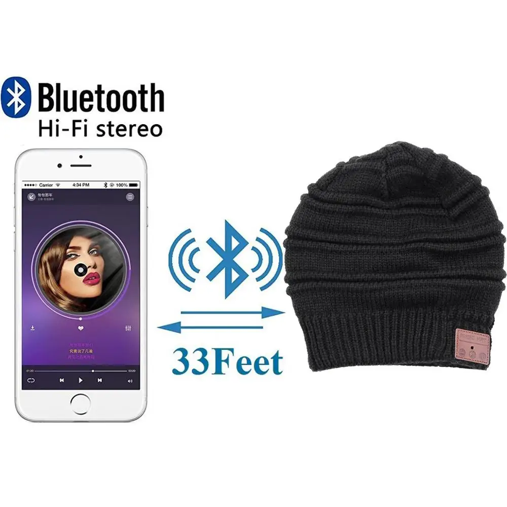 Bluetooth 5,0 шапка бини музыка шляпа встроенный динамик Спорт на открытом воздухе для женщин/мужчин Bluetooth гарнитура наушники Смарт Музыка шляпа