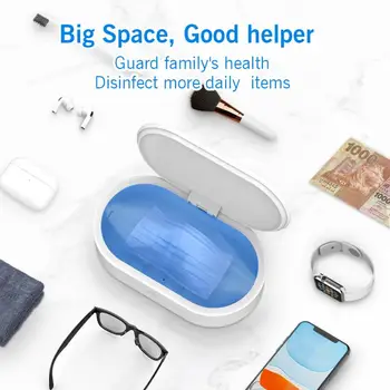 

Wireless Charging Mobile Phone Sterilization Box 2 In 1 Function 10W Wireless Charging Charger UV Box Mobile Phone Sterilization