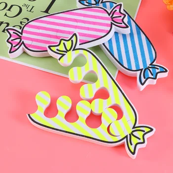 

24pcs Toe Separators Soft EVA Foam Candy Shape Finger Divider Nail Art Manicure Pedicure Thumb Eversion Corrector Alleviate Pain