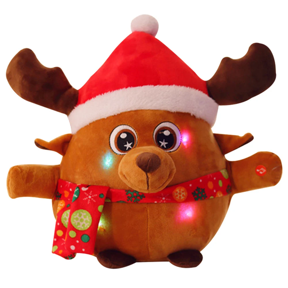 Высокое качество, Санта Клаус, электрическая игрушка, забавная многофункциональная кукла Санта, светильник, музыка, лось, плюшевая игрушка - Цвет: 35cm Elk