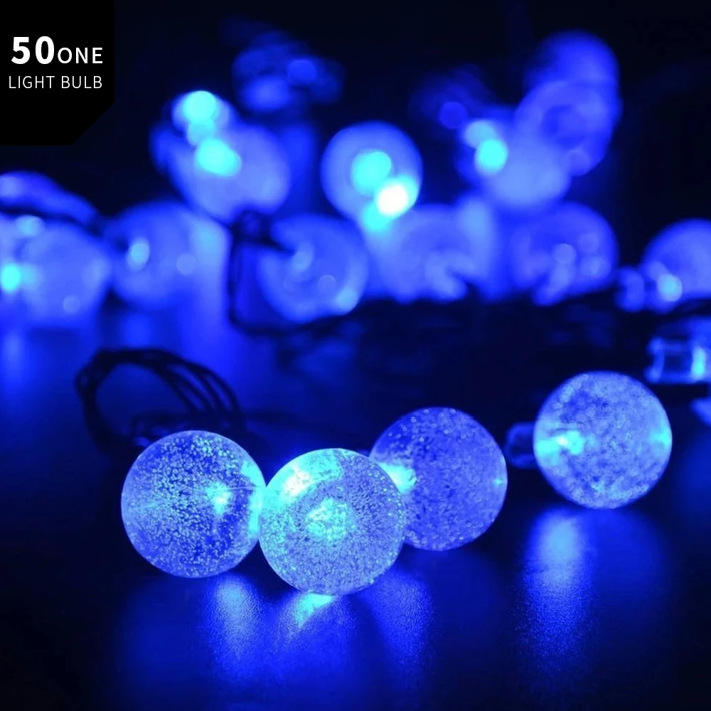 type3 7 meters 50 lights-multiple colors solar LED crystal bubble ball light string - Испускаемый цвет: type3