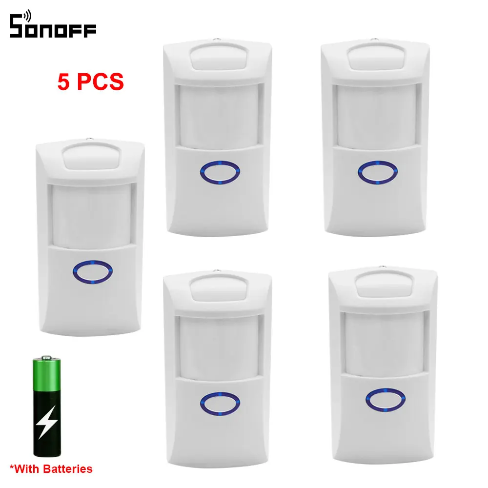 PIR2 Motion Sensor With Battery Wireless PIR Alarm Motion Sensor Detector 433Mh RF Work With SONOFF RF BridgeR2 emergency call button for elderly Alarms & Sensors