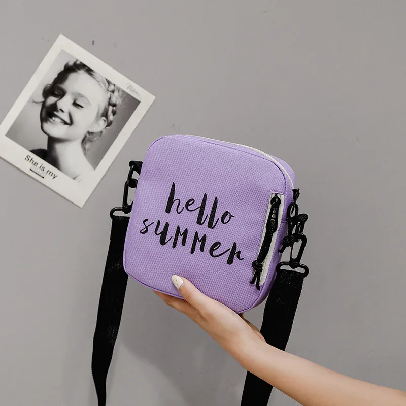 Summer New Style Canvas Bag Women's Versatile Single-shoulder Crossbody Bag Sesame Street Phone Bag Customizable Logo