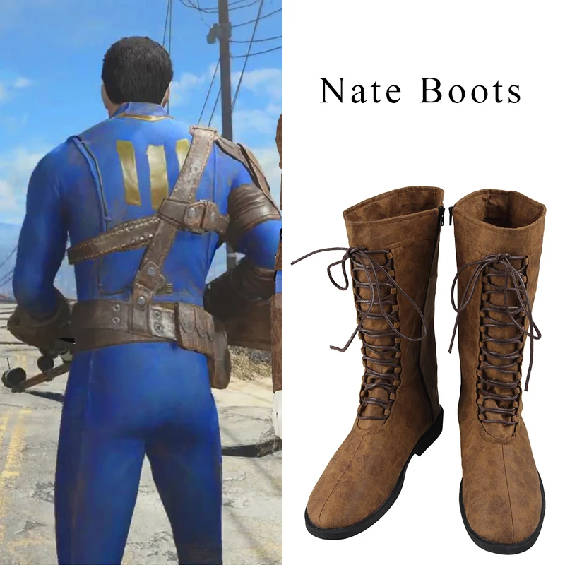 Игра Fallout 4 Nate cosplay boots единственный выживший мужской бой обувь для взрослых мужчин Хэллоуин обувь для карнавального костюма на заказ