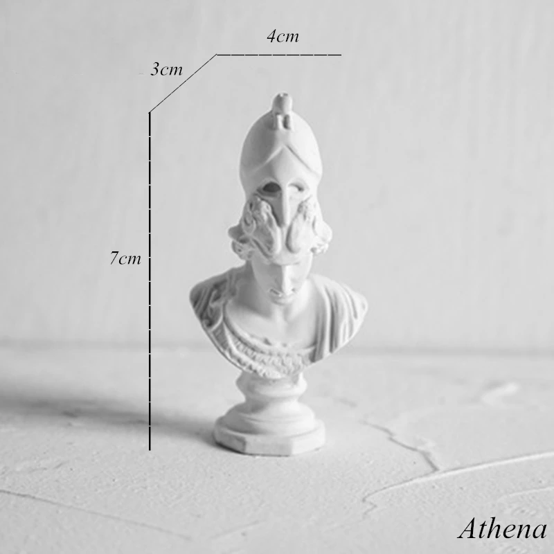 Мир Famou статуя мини фигурка Moliere/Венера штукатурка фигурка украшение бюст полимерный эскиз модель для практики/смола скульптура/ремесла - Цвет: Athena