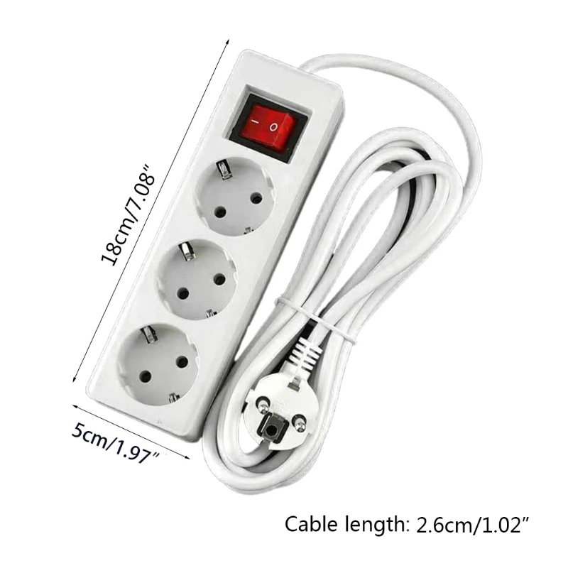 

EU Standard German Type Power Strip 3/4/5 Sockets in a Row Flat Adapter Switch