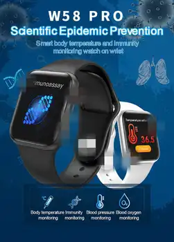 

W58 Pro Smart Watch 38/40MM ECG Body Temperature Heart Rate Monitor Always On dial display Series 5 Watch VS W68 iwo 12 reloj
