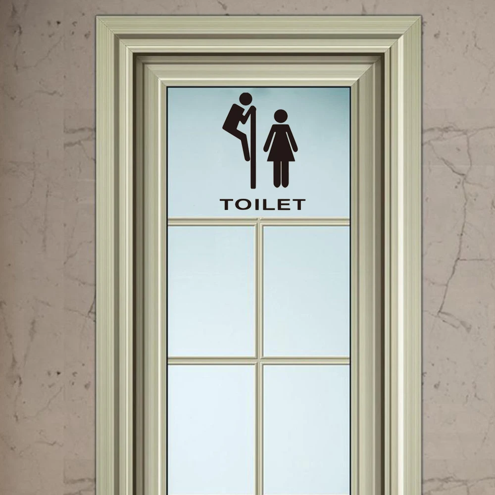 Наклейка на унитаз наклейка дверь стену смешной человек женщина ванной