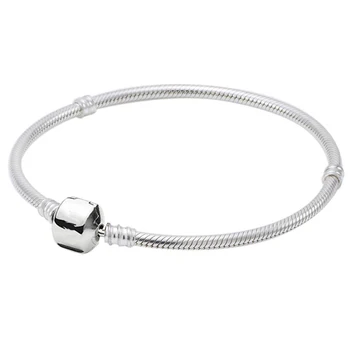 

Original Snake chain Lobster Clasp Basic Bracelet Bangle Fit 925 Sterling Silver Bead Charm Bracelet DIY Fine Jewelry