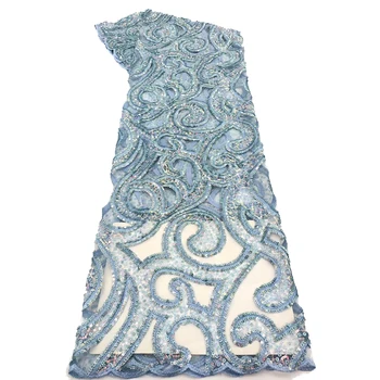 

New fashion wedding/party French tulle lace material net lace fabric HNZ368(5yards/lot)