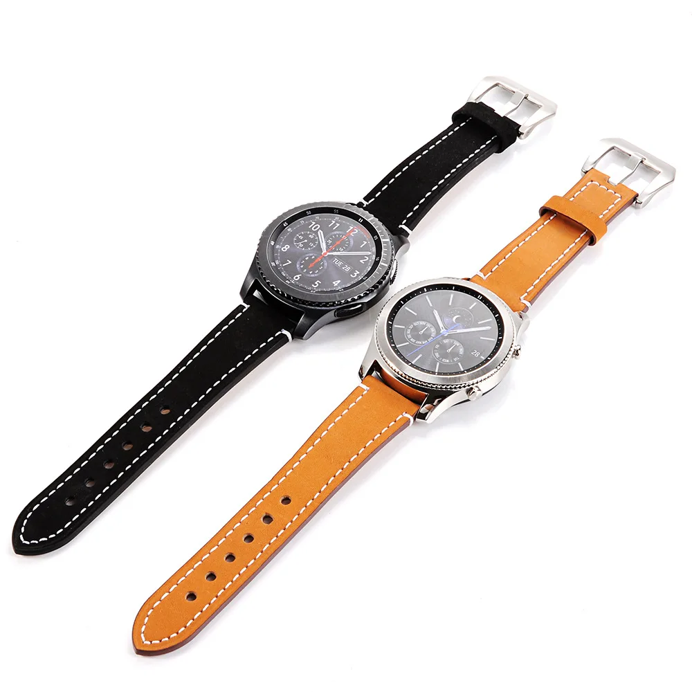 Кожаный ремешок для Samsung Galaxy Watch 46 мм браслет huawei watch gt 2/Galaxy S3 Classic Frontier 22 мм|Ремешки