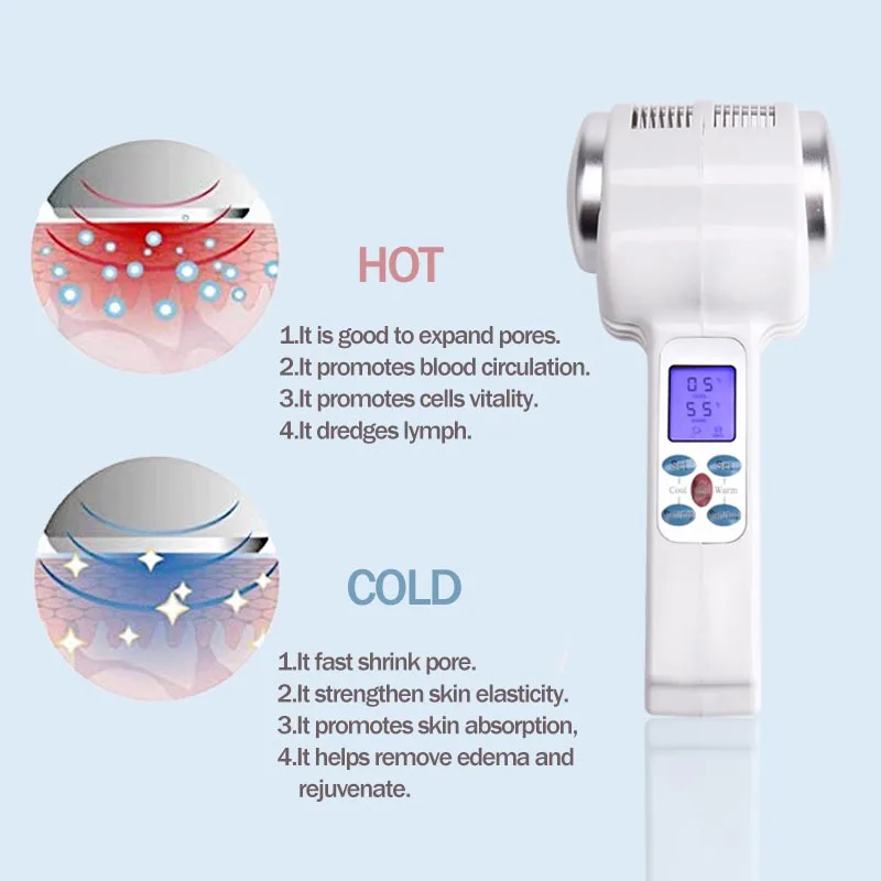 Billige DARSONVAL Ultraschall Kryotherapie Maschine Kalten Heißer Hammer Gesichts Ausrüstung Gesicht Körper Haut Verschärfung Hebe Massager Schönheit Pflege