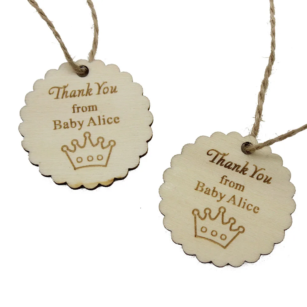 30 шт. персонализированные Выгравированные деревянные бирки спасибо подарок на день рождения свадебные бирки детский душ крестильное украшение сувениры - Цвет: Style 6