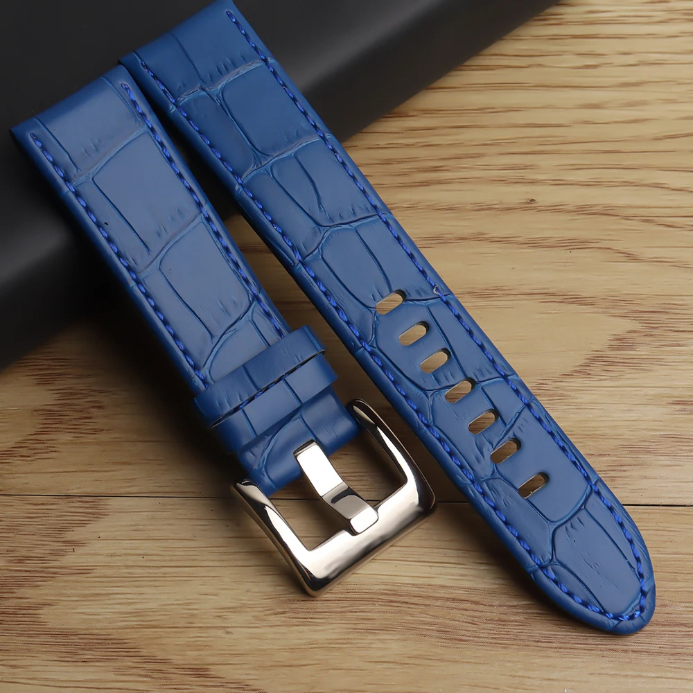 Cinturino Per Orologio Da Uomo In Vera Pelle Da 22 Mm Per Cinturino Da Cintura Con Cinturino Montblanc Star 36065 Wtach Marrone Nero Blu