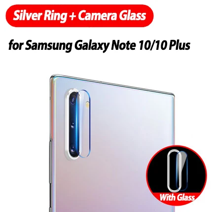 siliver Закаленное стекло для samsung Galaxy Note 10 Plus стекло с металлическое кольцо задняя камера Защитная Для Note10 Pro 10+ пленка стекло - Цвет: siliver