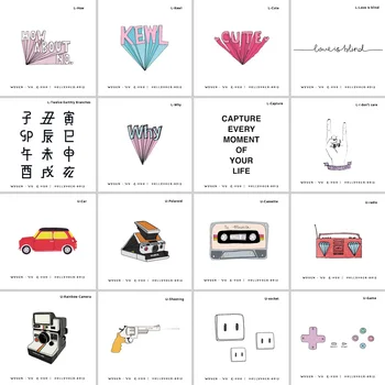 

Wyuen 16 PCS/lot Tools Fake Tattoo Letter Words Game Temporary Arm Tatoo Stickers for Kids Woman Body Art Tattoos JY-008