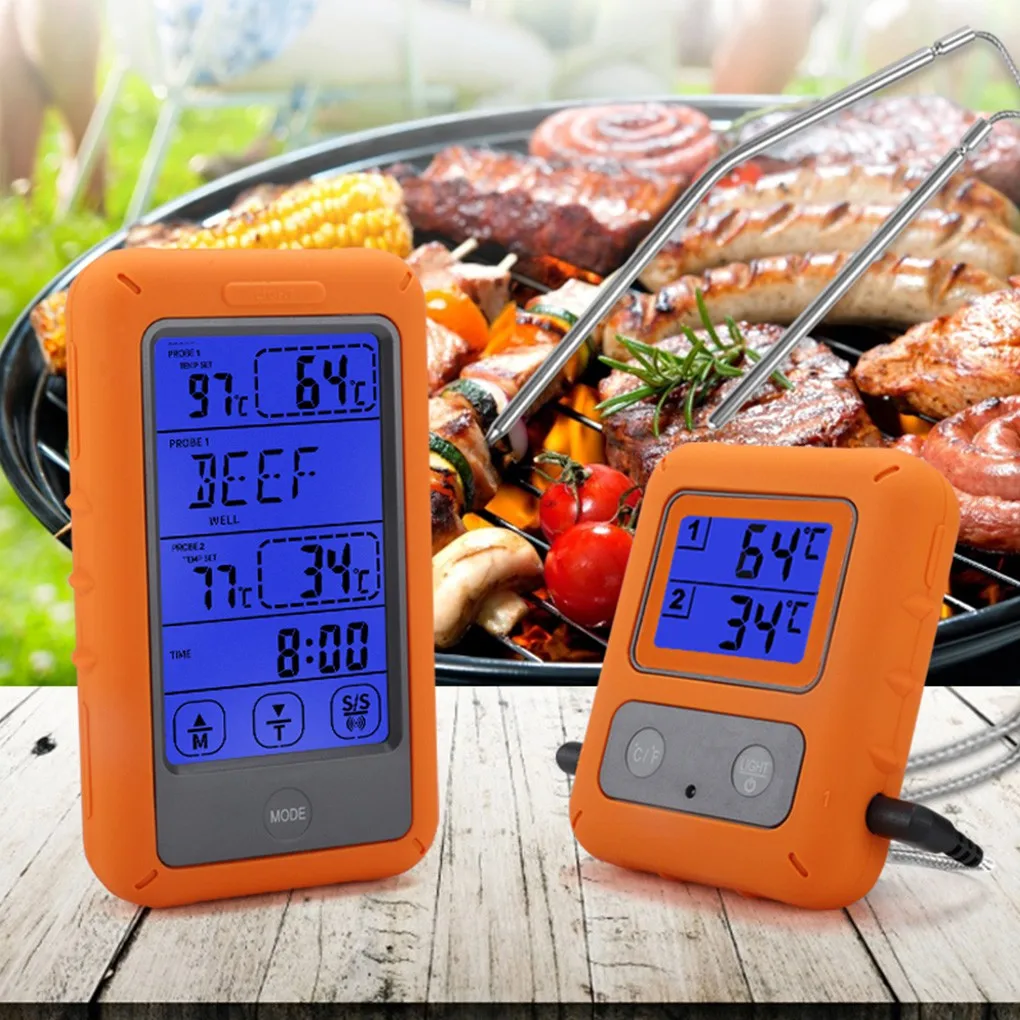 Digital Remote Wireless Food Kitchen Oven Thermometer Probe For