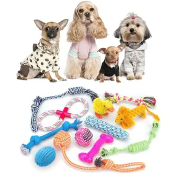 

Puppy Rope Toy-Puppy Chew Toy Washable Cotton Rope Dog Toy 12 Piece Set 95AA