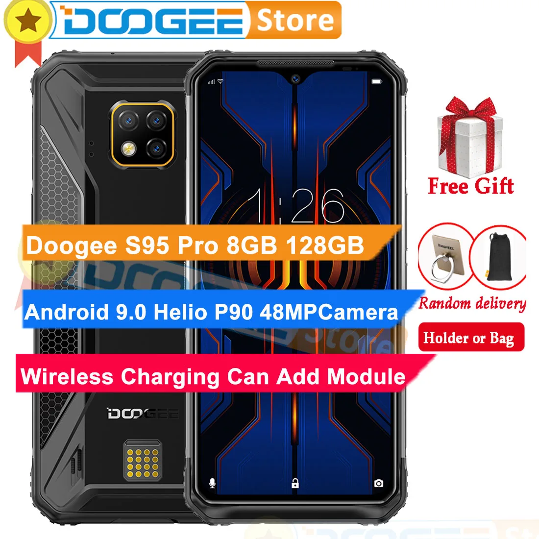 Doogee S95 Pro 8GB 128 9,0 GB мобильный телефон Android 5150 Helio P90 Беспроводная зарядка mAh 48MP 16MP NFC OTG 4G смартфон