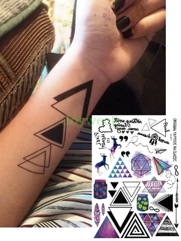 

Waterproof Temporary Tattoo Sticker geometry triangle Paper plane deer tatto stickers flash tatoo fake tattoos for women girl