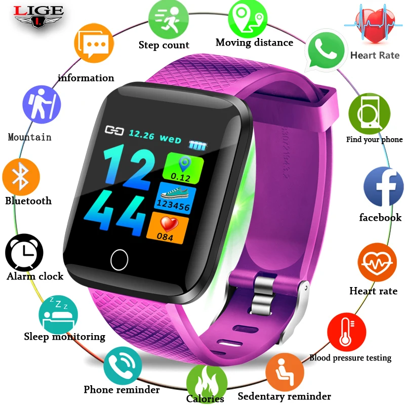 

LIGE 2019 New Smart Watch Women Men Heart Rate Blood Pressure Monitor Sports Fitness Tracker Smart Watch Pulseira inteligente
