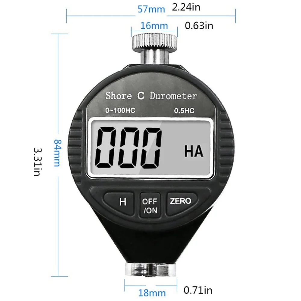 Электронный дисплей твердомер силиконовые пластиковые резинки твердость тестер 0-100A/C/D Тип твердость тестер