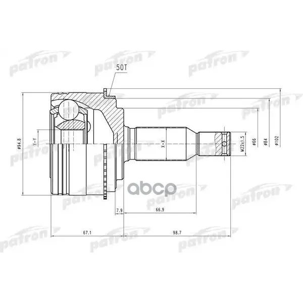 Шрус Наружн К Кт [A:30 B:33 Abs:50] Mitsubishi: Pajero Iii 3.2 Di D/3.5 V6 Gdi 00 PATRON арт. PCV2006|Зеркала и крышки|