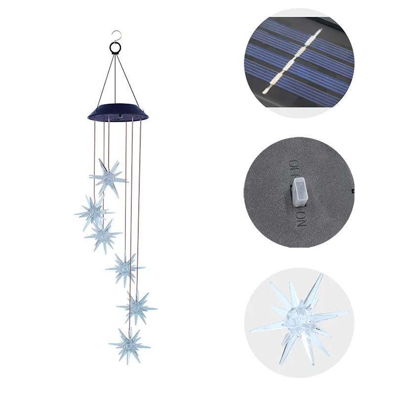 

Amazon Cross Border New Style Solar New Style Sea Urchin Wind Chime Hanging Lights Outdoor Waterproof Courtyard Decoration Lands