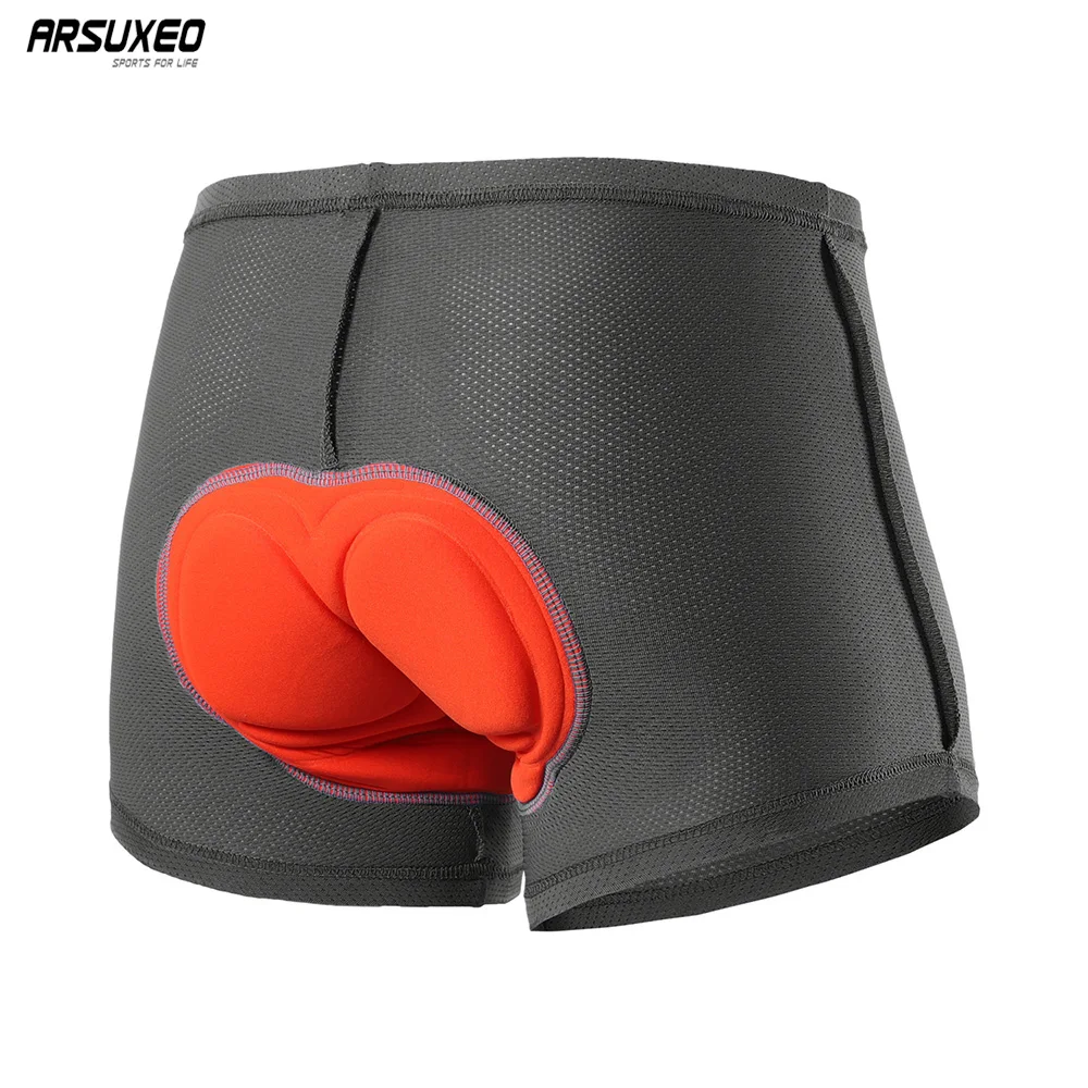 ARSUXEO Men Cycling Shorts Underwear Bike Bicycle Mountain Shockproof Silicone Pad underpants Breathable 001 | Спорт и развлечения