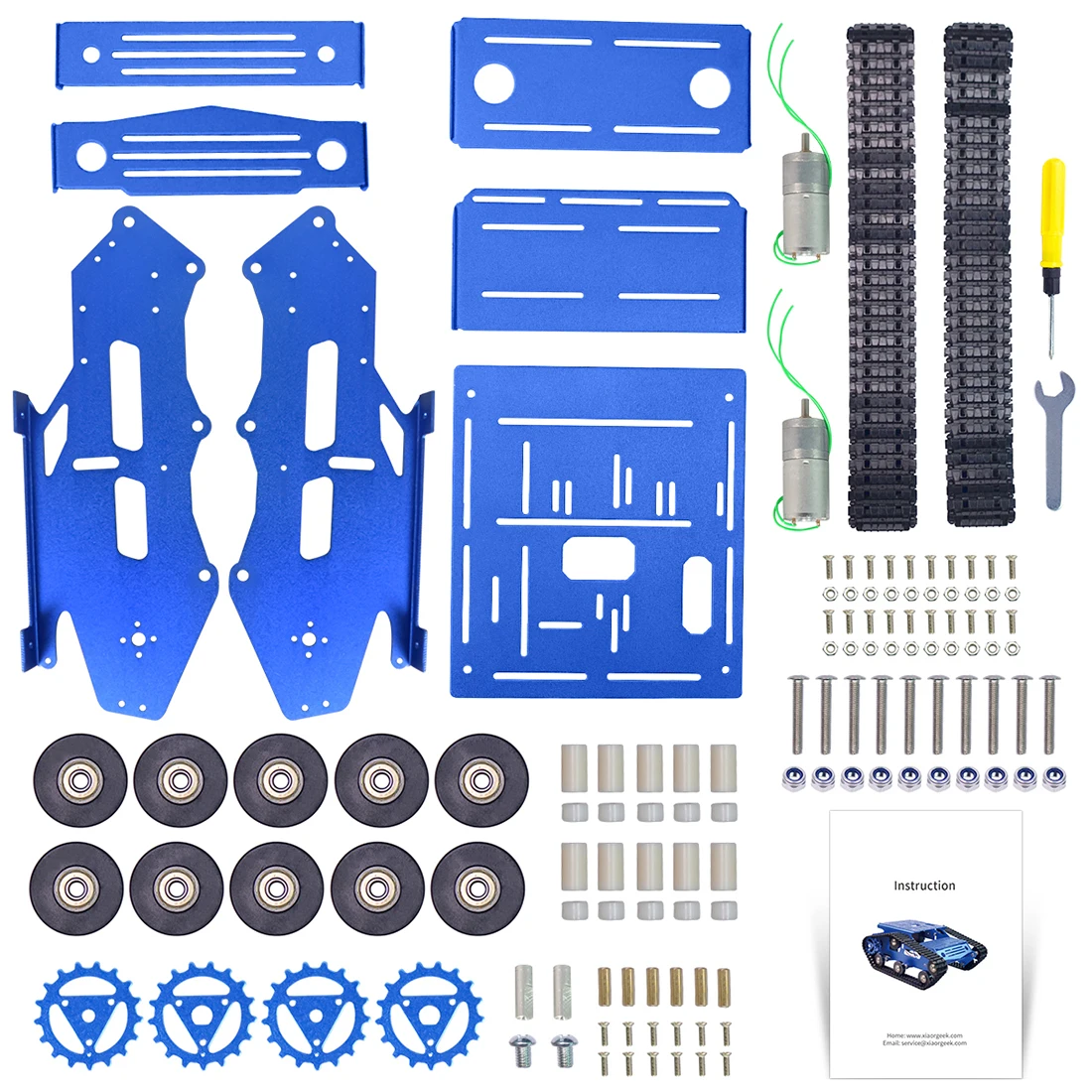  New Hot DIY Smart Robot Tank Crawler Chassis Car Frame Kit - Black/Blue/Red/Green/Golden - 4000237909601